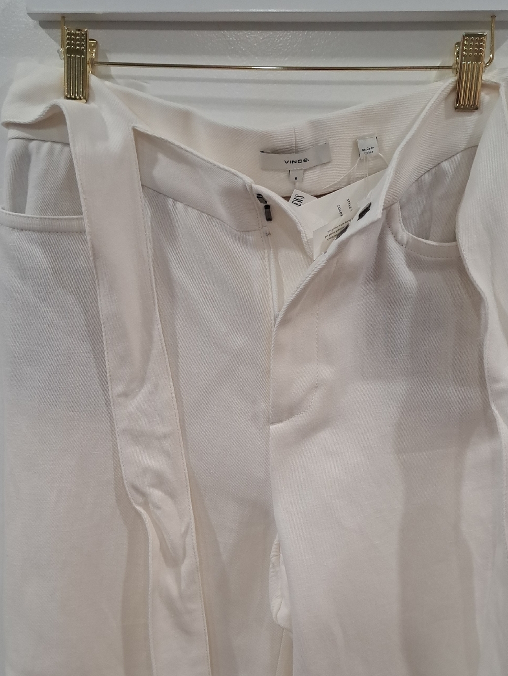Vince Cream High-Waist Trousers